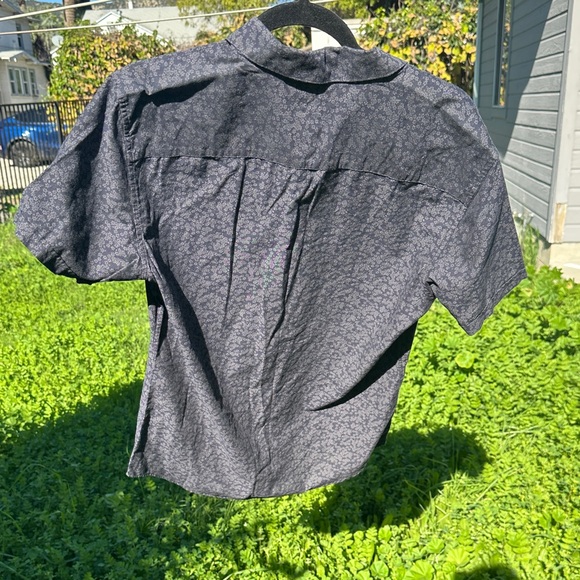 Marc Anthony Luxury Slim Fit Blue Gray Patterned Button Down Shirt - Picture 5 of 5